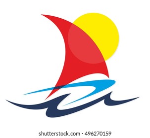 Sailboat in the sea. 