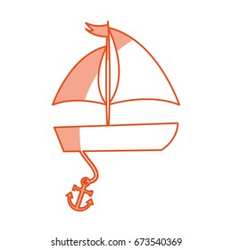 sailboat sea with anchor