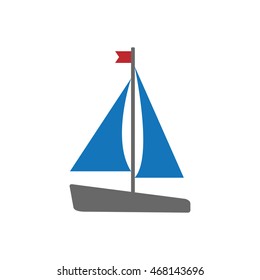 sailboat sea lifestyle nautical icon. Isolated and flat illustration