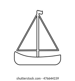 sailboat sea lifestyle nautical marine  icon. Isolated and flat illustration. Vector graphic