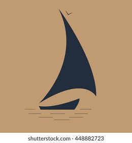 sailboat at sea/ seascape/ sailing