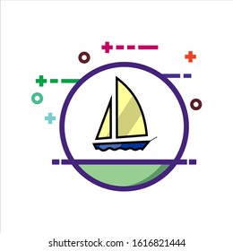 Sailboat, sea vector icon illustration