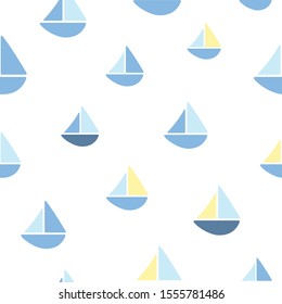 Sailboat seamless background repeating pattern, wallpaper background, cute seamless pattern background
