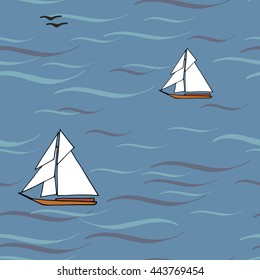 sailboat seamless pattern