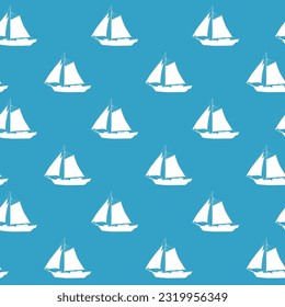 Sailboat seamless pattern, vector illustration for for fabric, textile, wallpaper wrapping