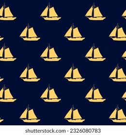 Sailboat seamless pattern, vector illustration