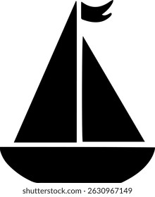 sailboat shadow design for templates.