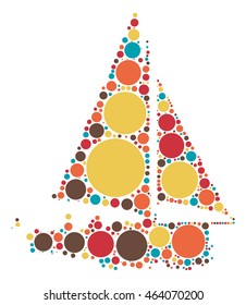 sailboat shape vector design by color point