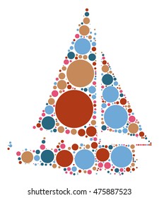 sailboat shape vector design by color point