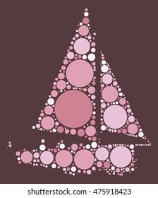 sailboat shape vector design by color point