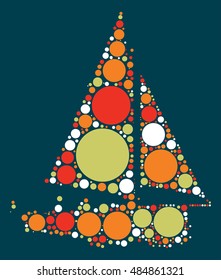 sailboat shape vector design by color point