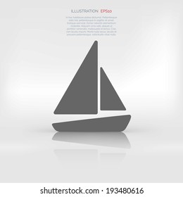 Sailboat, ship icon.