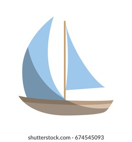 Sailboat ship isolated