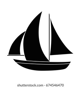 Sailboat ship isolated