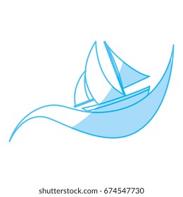 Sailboat ship isolated
