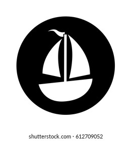 sailboat ship isolated icon