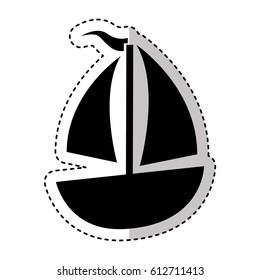 sailboat ship isolated icon
