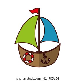 sailboat ship isolated icon