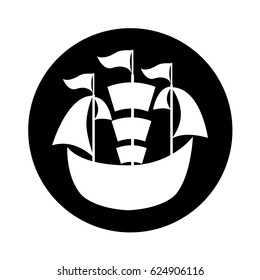 sailboat ship isolated icon