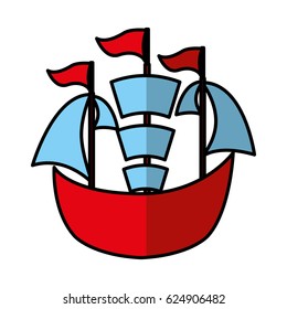 sailboat ship isolated icon
