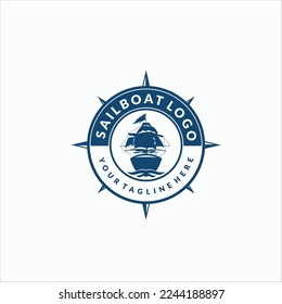 Sailboat ship logo template, is general logo suite for any company