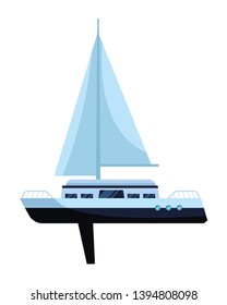 Sailboat ship marine travel isolated