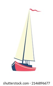 sailboat ship nautical icon isolated