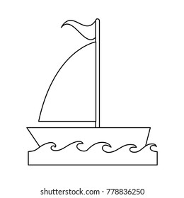 Sailboat ship symbol