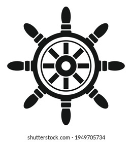 Sailboat ship wheel icon. Simple illustration of Sailboat ship wheel vector icon for web design isolated on white background