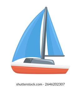 Sailboat Sign Emoji Icon Illustration. Yatch Vector Symbol Emoticon Design Clip Art Sign Comic Style.