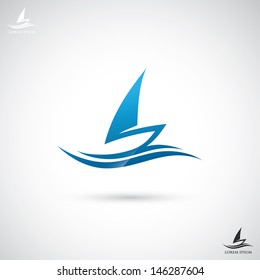 Sailboat sign - vector illustration