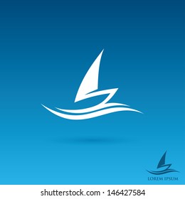 Sailboat sign - vector illustration
