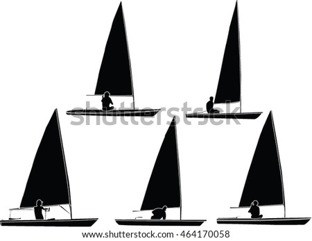 sailboat silhouette 2 - vector