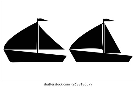 Sailboat  silhouette  on a white background