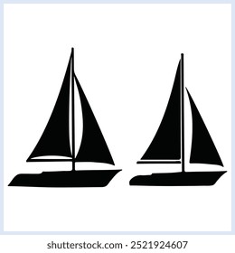 Sailboat silhouette. Sail vector  illustration, Boat  icon