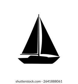 Sailboat silhouette vector flat illustration design.