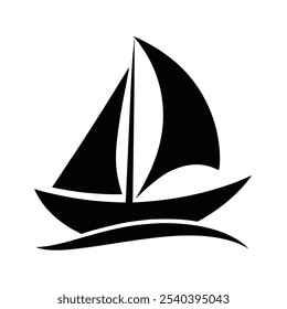 Sailboat silhouette vector icon design