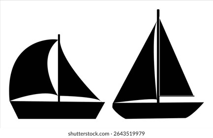 Sailboat  silhouette vector icon eps