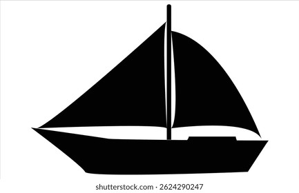 Sailboat silhouette vector illustration in eps 10