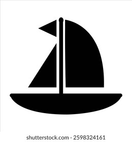 Sailboat silhouette vector on a white background
