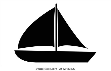 Sailboat silhouette vector on white background