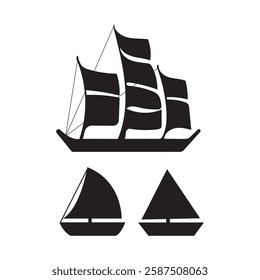 Sailboat Silhouettes - Ship, Yacht, Sailing, Sea, Ocean