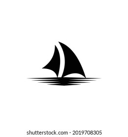 einfaches Flachlogo für Segelboot