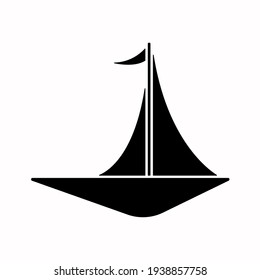 Icono de barco de vela icono sencillo Ilustración Icono de imagen de clip Art Vector