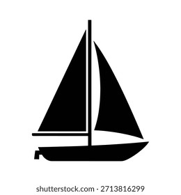 Ilustración vectorial de la silueta de la sola vela del velero
