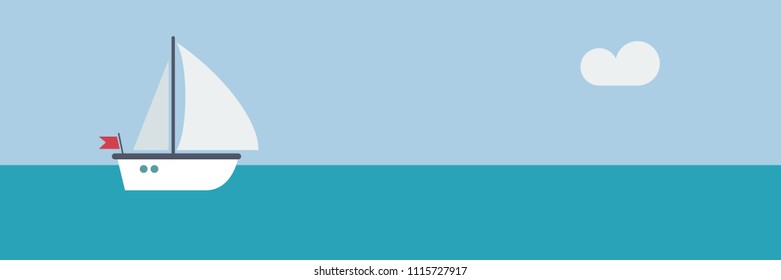 Sailboat Skipper Background Vector Banner Stock Vector (royalty Free 