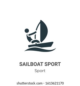 Sailboat sport glyph icon vector on white background. Flat vector sailboat sport icon symbol sign from modern sport collection for mobile concept and web apps design.