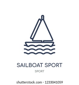 Sailboat sport icon. Sailboat sport linear symbol design from sport collection. Simple outline element vector illustration on white background