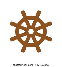 sailboat steering wheel icon vector 