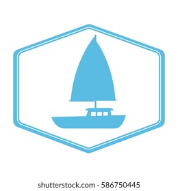 sailboat summer isolated icon